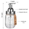 Amolliar Mason Jar Foaming Soap Dispenser, Plastic Soap Pump, Refillable