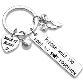 Zguhsadl Maid of Honor Gifts for Women Bridesmaid Keychain Funny Brides Maids Proposal Braidsmaids Key Ring Set Best Maid of Honor Ever Jewelry Bridesmaid Keychain