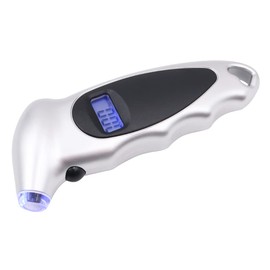 Tiardey Digital Tyre Pressure Gauge, 150 PSI 4 Settings for Cars, Trucks and Bicycles, Backlit LCD and Anti-Slip Handle - Silver