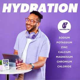 PURE KICK Hydration Singles to Go Drink Mix, Concord Grape, Includes 12 Boxes with 6 Packets in Each Box, 72 Total Packets
