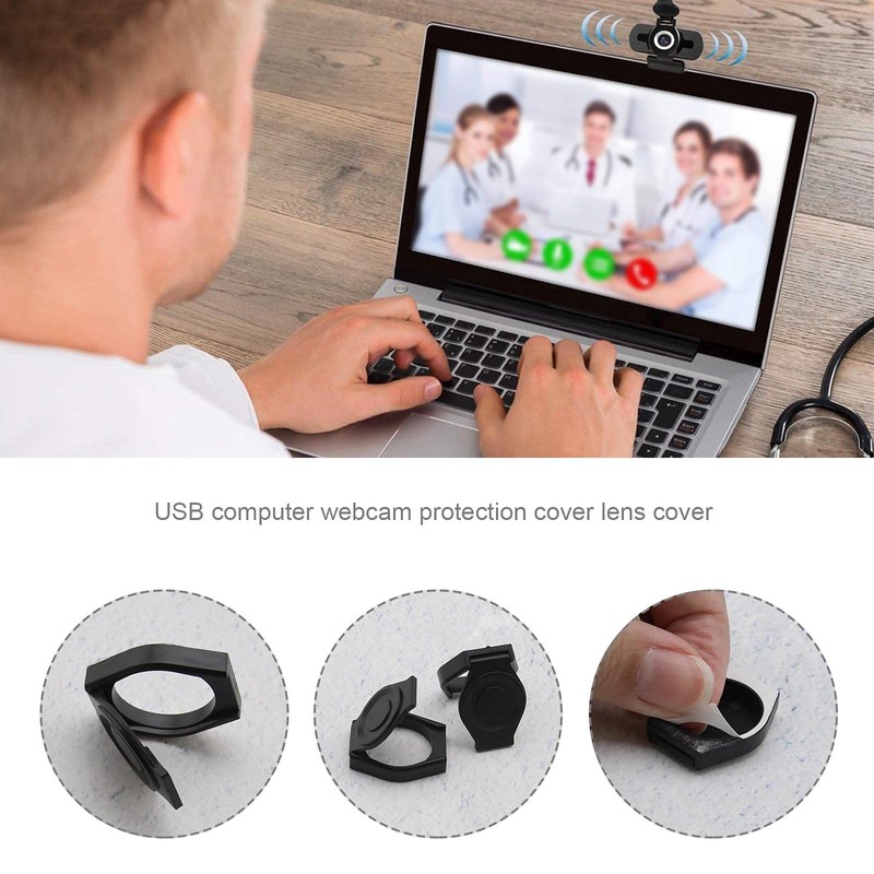 OTOTEC 5x USB Webcam Privacy Shutter Protects Lens Cap Hood