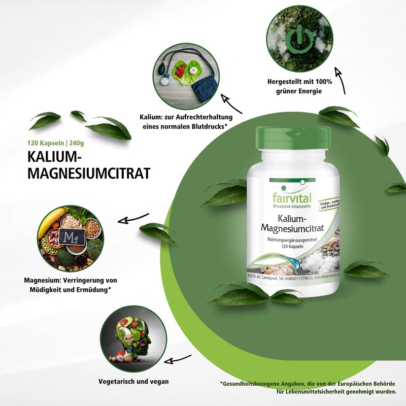 Fairvital Potassium Magnesium Citrate – High Dose – Magnesium +
