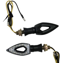 MotorToGo Black Sequential Turn Signals Diamond LED (Flasher Free) Turn Signals Blinkers Indicators Compatible for 2016 Honda CBR500R