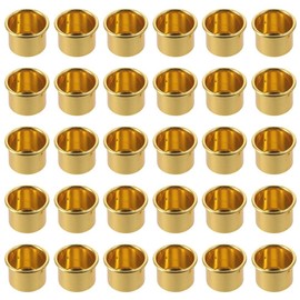 30pcs 1.06Inch Gold Candle Holders Candlestick Holders Cups Candle Drip Protectors Empty Case for Candle Making