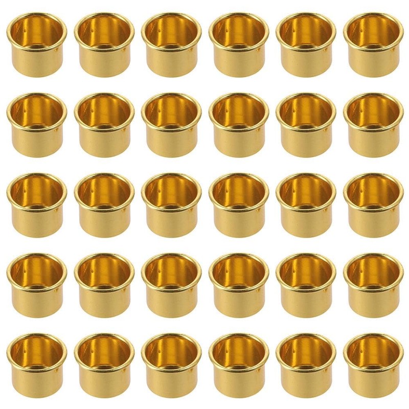 30pcs 1.06Inch Gold Candle Holders Candlestick Holders Cups Candle Drip