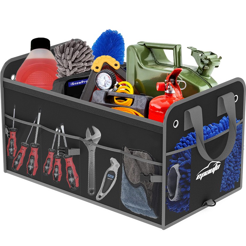 EPAuto Car Trunk Organizer with Adjustable Multi Compartment, Removal Lid