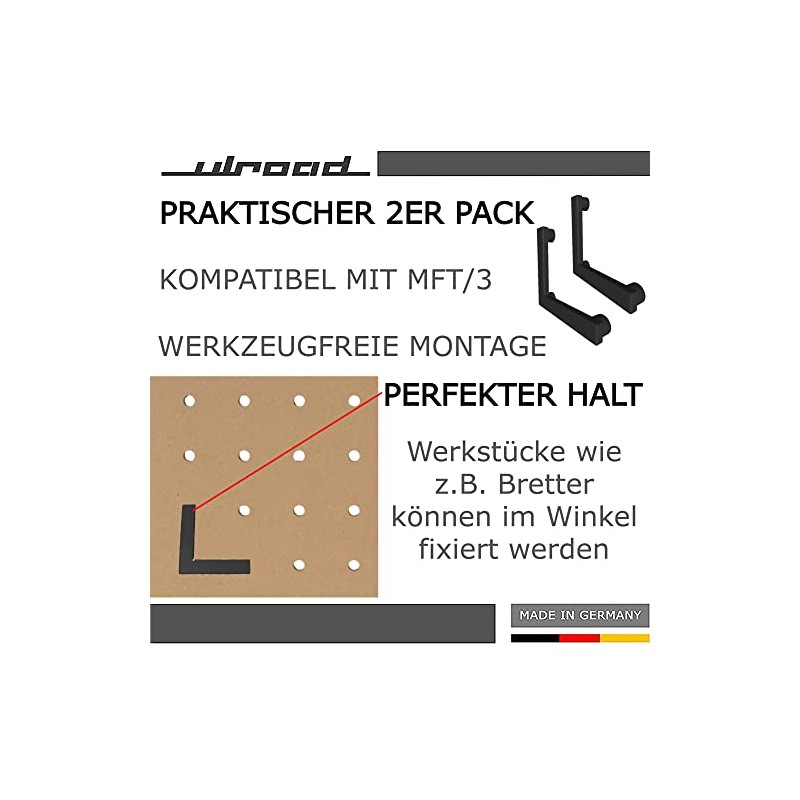 ULROAD Pack of 2 Bench Hooks 20 mm 90° Angle