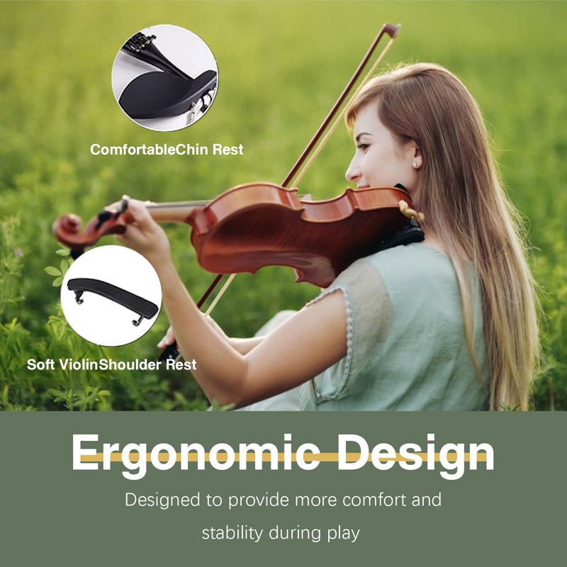 Ceciliec 4/4 Violin, Acoustic Full Size Violin for Beginners Kids
