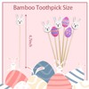 100 Pcs Easter Cocktail Picks, Easter Egg Bamboo Skewers Rabbit