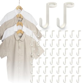 100PCS Hanger Connector Hooks,Space Saving Hangers for Clothes. Hanger Hooks Space Saver. Closet Hanger Connector Hooks. Hangers Space Saving，College Dorm Essentials，Closet Organizers and Storage