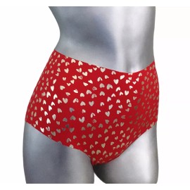 Victoria's Secret Victorias Secret Sexy Illusion No Show Shimmer Midi Brief Panty Hearts Red M Nwt