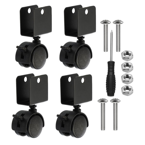 PATIKIL 1" Swivel Caster with 7/9" U Bracket, 4 Pack