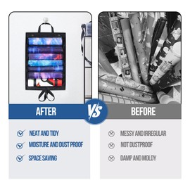 Biouai Playmat Tube Storage Bag - Hangable Playmat Holder for MTG with 2 Hooks (6+1 Mat Holders, Black)