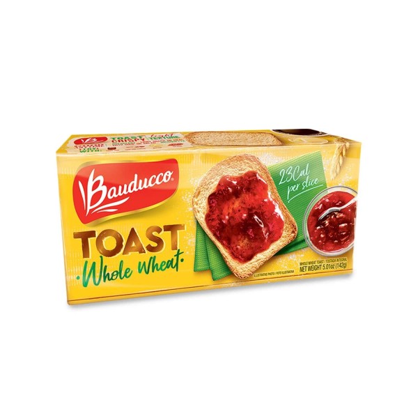 Bauducco Whole Wheat Toast - Delicious, Light & Crispy Toasted