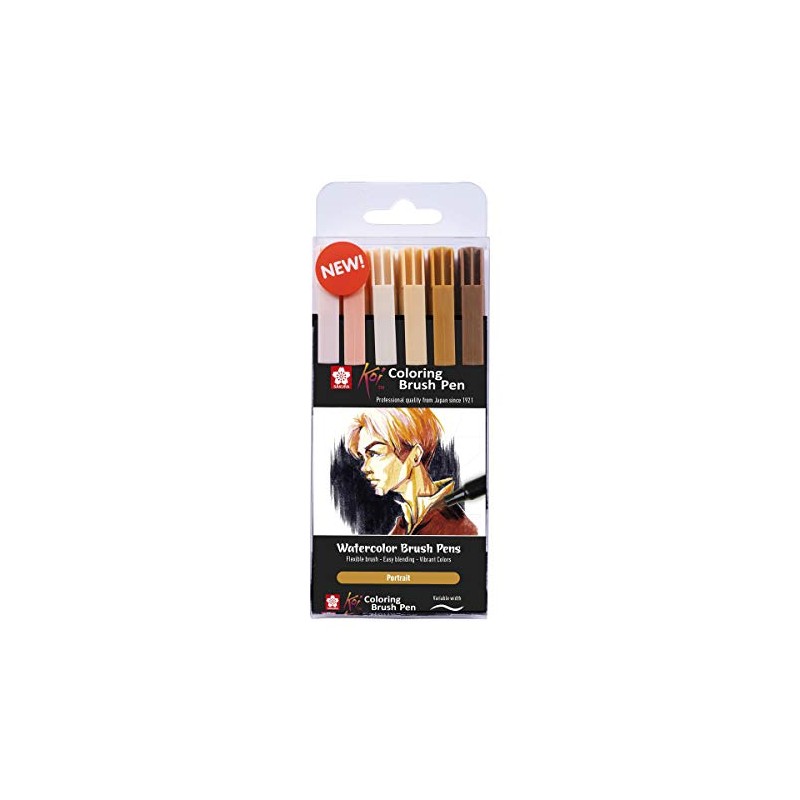 Sakura Koi-Colour Brush Set-Portrait, Set of 6