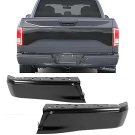 Rear Bumper End Caps Cover Face Bar with Sensor Hole compatible with 2015-2020 Ford F150, Black