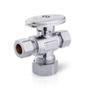 EFIELD 1/4 Turn Dual Compression Outlet Angle Stop Valve,1/2" NOM