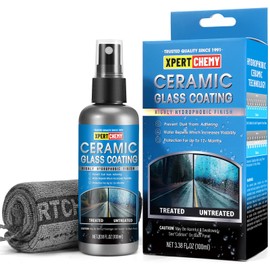 Ceramic Rain Repellant Windshield, Glass Coating Spray, Hydrophobic Protective Formula, Advanced Rain Windshield Water Repellent for Cars, Mirrors and Other Glass Surfaces