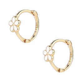 A Pair Gold Flower Hoop Earrings, Huggie Earrings For Women, For Kids Girls And Aldult