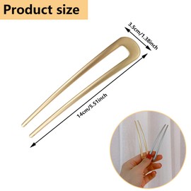 Hair Pins,2pcs U-Shaped Hairpin,French Hair Forks,Metal Hair Accessories for Women,Hairstyle Accessories,for Women Girls Types Styling (Gold/Silver)
