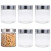 Lawei 6 Pack 27 Oz Clear Glass Jars with Stainless