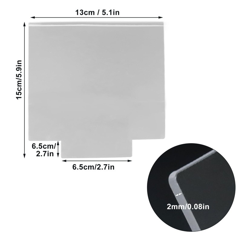 Hordion 6 Pcs Acrylic Sheet Clear Cast Square Panels, 0.08"