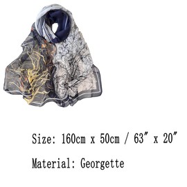 FAIRYGATE Schals für Damen - Long Wrap Lightweight Scarf Ladies Vintage Bridal Shawl Muslim Cloth floral Scarf B7108