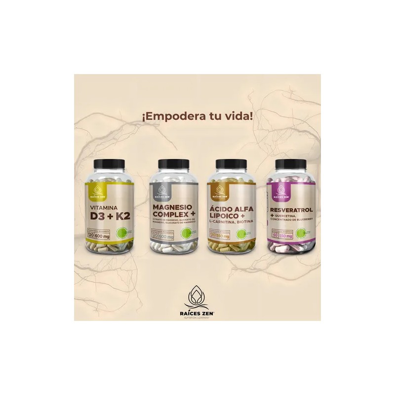 Ácido Alfa Lipoico Con L-Carnitina Y Biotina Suplemento Raices Zen
