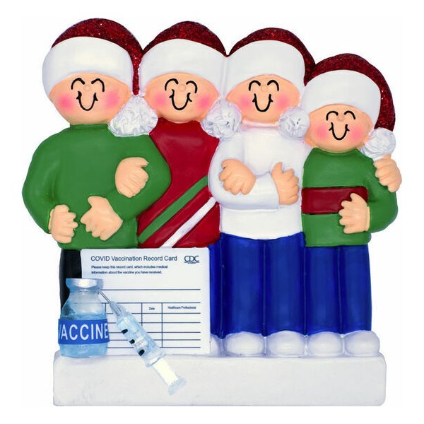 Ornament Central Together Again Family of 4 Personalized Christmas Ornament
