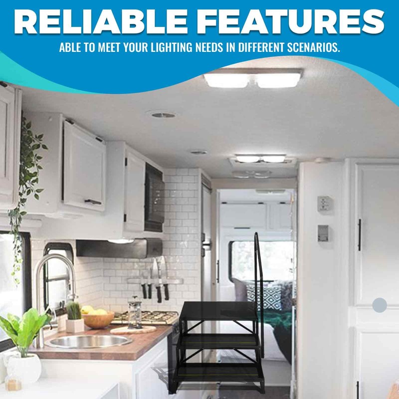 KUAFU 5 Pack RV Ceiling Lights 12V LED Double Dome