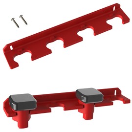SZWJT-LV Battery Holder for Milwaukee M12, Mount 4 Slot Battery Holder for Milwaukee m12, Battery Holder for Milwaukee 12V, Battery Storage for Milwaukee (1pc, red)