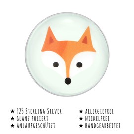 Monkimau Girls' Fox Stud Earrings 925 Sterling Silver, Sterling Silver
