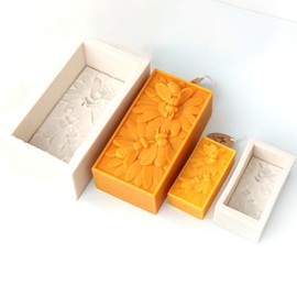 Honeycomb Bumble Bee Candle Mold Honeybee Picking Flower Silicone Mold for Soap Soy Wax Epoxy Resin DIY Handcraft Weeding Party Dinner Ornaments Home Decoration (Set)