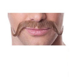 Sepia Costume Wigs Low Handlebar Mustache Color Brown Western Style Villain Upturn Human Hair Fiber Lace Back Face Lip Fancy Dress Hanging #938