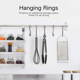 Country Kitchen Stainless Steel Silicone Tipped Kitchen Food BBQ and Cooking Tongs for Non Stick Cookware, BPA Fee, Stylish, Sturdy, Locking, Grill Tongs, Gunmetal, Tong and Whisk Set, Black