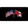 USA/Canada Crossed Flags Photo License Plate