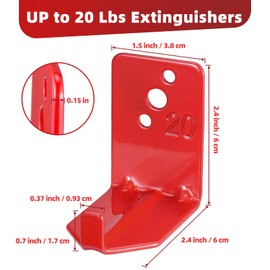 Canomo Fire Extinguisher Bracket, Wall Mount Brackets for Fire Extinguisher up to 20 lbs, Compatible with Refillable, Water, Dry Powder or CO2 Fire Extinguishers (12)