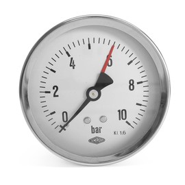 EMPEO by Messbo Pressure Gauge, NG 80 0-160 Bar, 80 mm Diameter, Standard G1/4 Connection, Tube Spring Pressure Gauge, Steel Housing