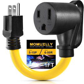 15A to 50A Welder Adapter Cord, NEMA 5-15P Male to 6-50R Female 15Amp 3 Prong Household Plug to 50Amp Welder Power Adapter Cord, ETL Listed for Welding Machine/Plasma Cutter/EV Charger, Heavy Duty