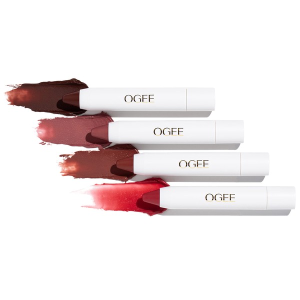 Ogee Tinted Sculpted Lip Oil - Blossom 4 Piece Gift Set - Made with 100% Organic Coconut Oil, Jojoba Oil, and Vitamin E - Best as Lip Balm, Lip Color or Lip Treatment
