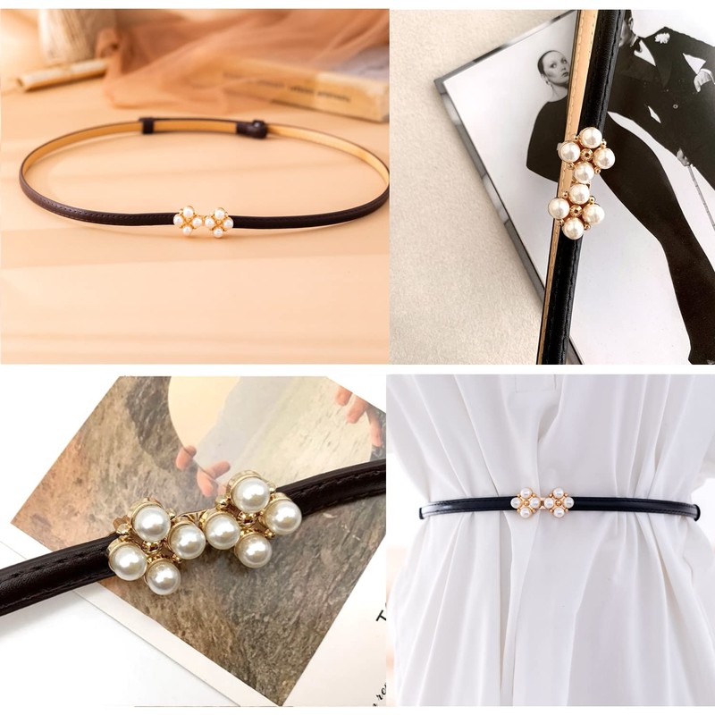 YIWEIYA Women Leather Belts (Black)