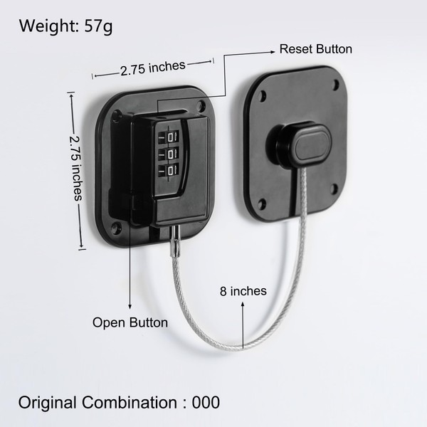Coipdfty Refrigerator Lock, Heavy Duty Fridge Lock, Combination Lock for