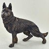 Large German Shepherd Alsatian Dog Standing Painted Bronze Resin Sculpture