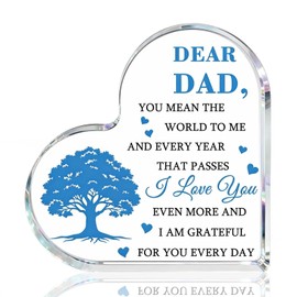 Dad Valentines Gift from Daughter Gifts for Father's Day Gifts for Dad from Daughter Birthday Gift for Dads from Daughters Sons Acrylic Heart Plaque I Love You Best Dads Ever Christmas