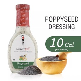 Skinnygirl Fat-Free Salad Dressing, Sugar-Free, 8 Ounce (6 Flavor Available) - Poppyseed