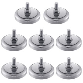 Flutesan Neodymium Round Magnet with M6 Male Thread, 90 lb or 150 lb Round Magnet with Bolt Stud Mounting Magnet for Lighting, Camera and Other Brackets(150lb Magnet, 8 Pieces)