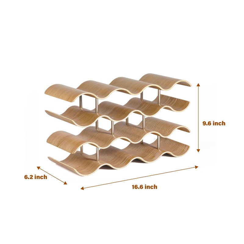 Daimix 4-Tier Wine Rack Countertop, 14 Bottles Wooden Wine Holder