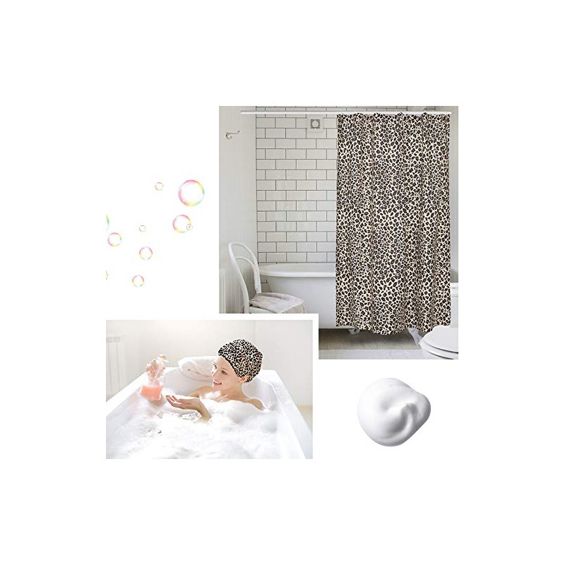 EleCharm Designer Reusable Shower Cap, Leopard Stylish Bath Cap Double
