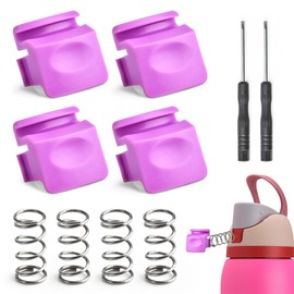 Sankoly 4pcs Replacement Button Compatible with Owala FreeSip 19/24/32/40oz,Water Bottle Lid Switch Replacement with Springs and Tiny Screw Driver, Purple