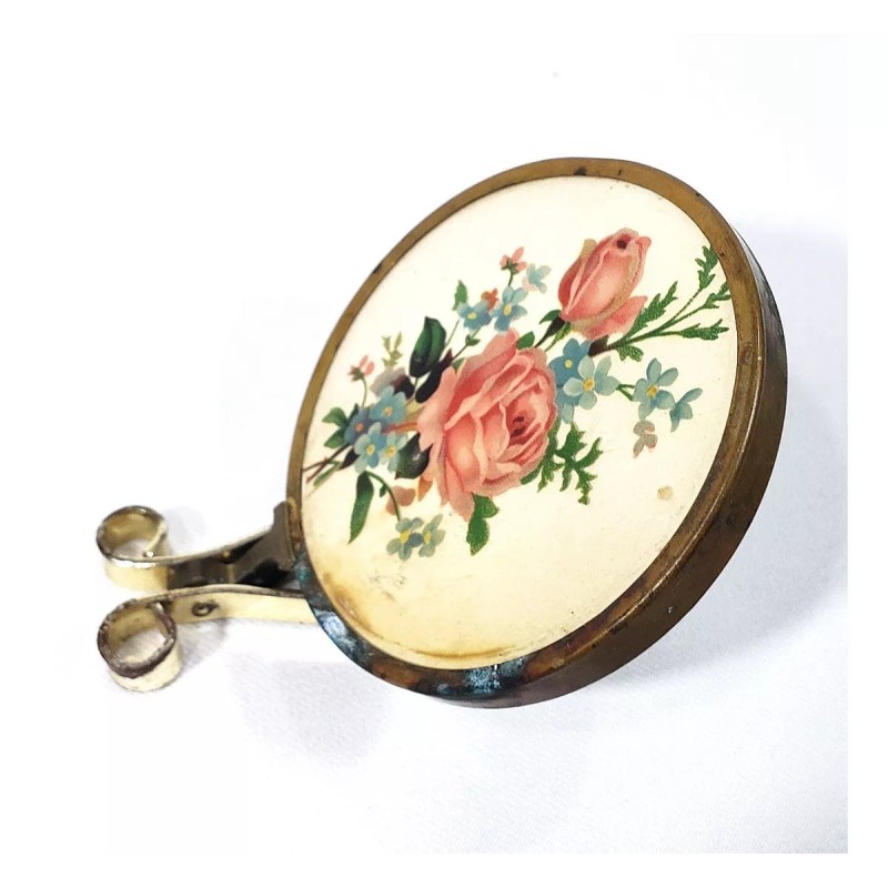 Desconocida Antiguo Espejo Portátil Mesa Plegable Bolsillo Vintage 60s